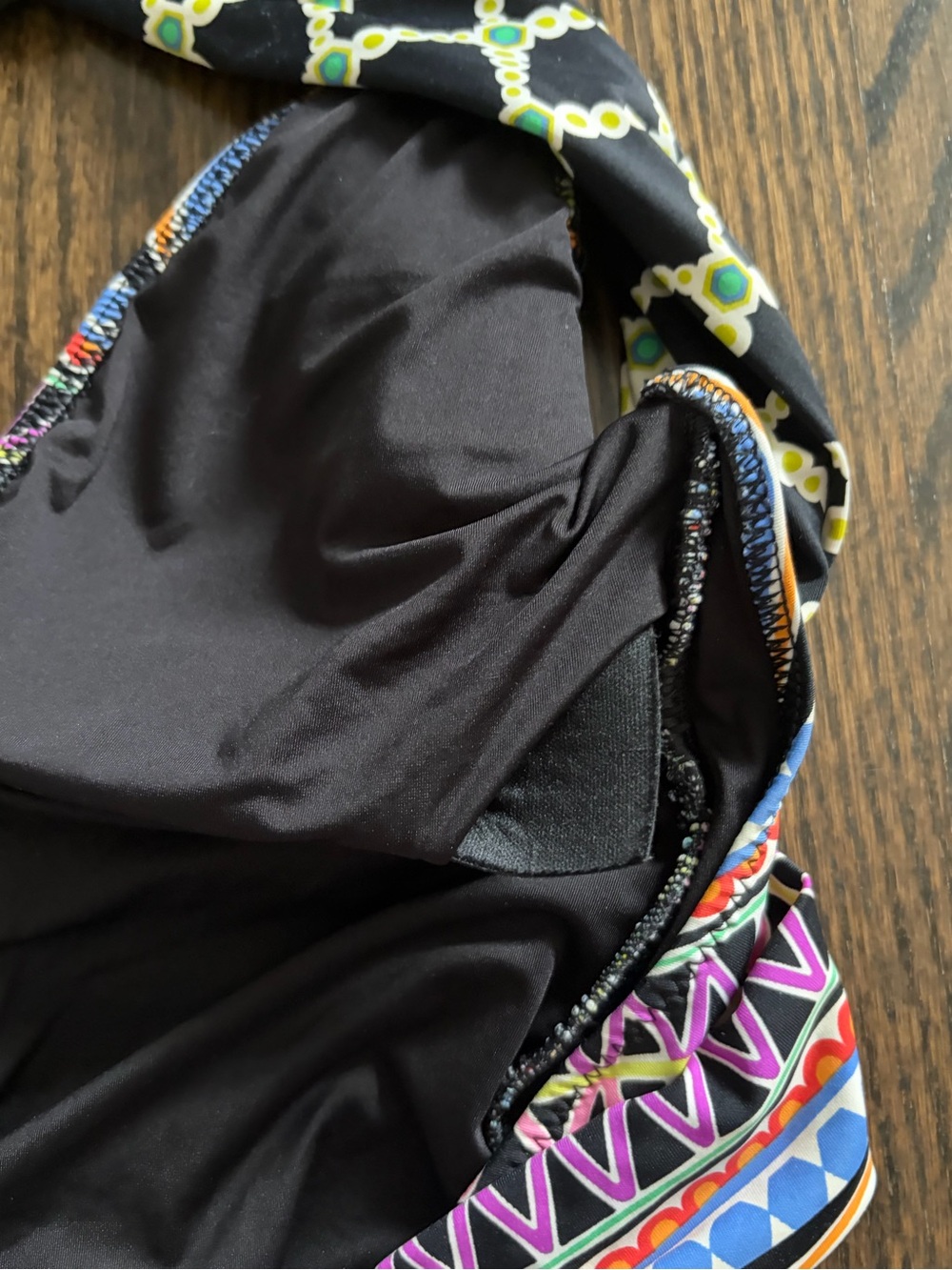 Trina Turk Black One-Piece Swim with Multicolor Tribal Accents - Picture 5 of 7